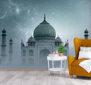 Taj Mahal by night mural wallpaper - TenStickers