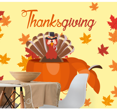 Thanksgiving exploding pumpkin nature murals - TenStickers
