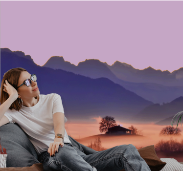 Tranquil mountain landscape landscape mural wallpaper - TenStickers