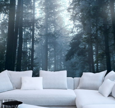 Trees Foggy Forest  wall mural - TenStickers