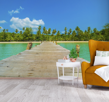 Tropical View landscape wall mural - TenStickers