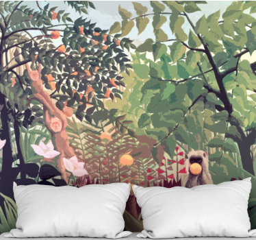 Tropical Vintage Jungle Garden forest mural wallpaper - TenStickers