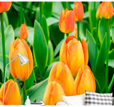 Tulip mural blooming abundance - TenStickers