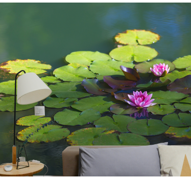 Two lotus flowers mural wallpaper - TenStickers