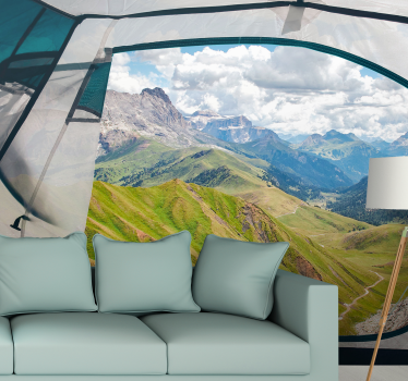 Verdant mountain landscape landscape mural wallpaper - TenStickers