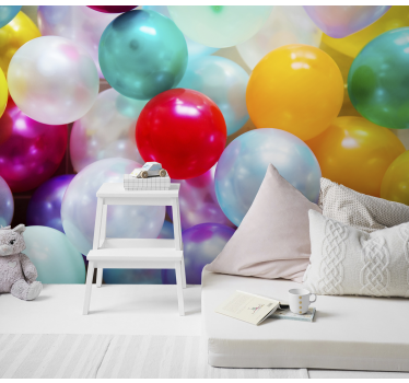 Vibrant Balloon Mosaic children wall mural - TenStickers