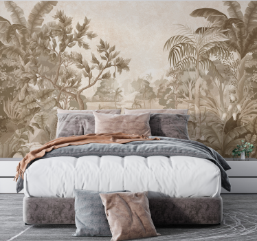 views of a tropical jungle panoramic mural - TenStickers