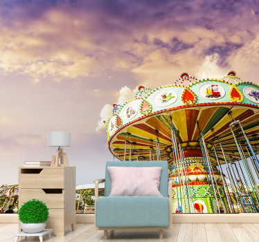 Vintage carousel photo wallpaper - TenStickers