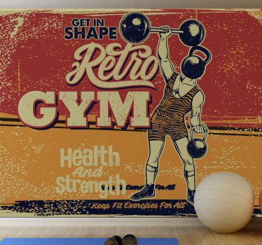 Vintage fitness poster word wall mural - TenStickers