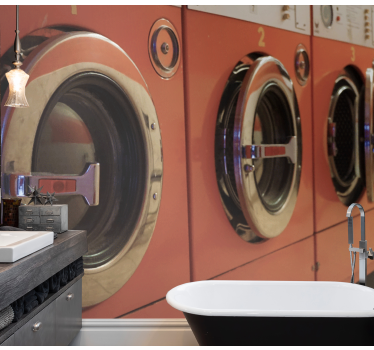 Vintage Laundry Machines vehicle mural - TenStickers