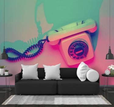 Vintage old telephone vintage mural - TenStickers