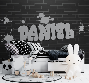 Wall grafitti with name Teenage wall murals - TenStickers