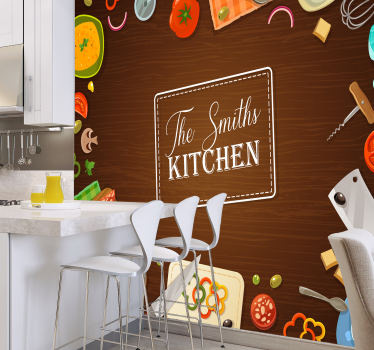 Warm Culinary Vibes kitchen mural - TenStickers