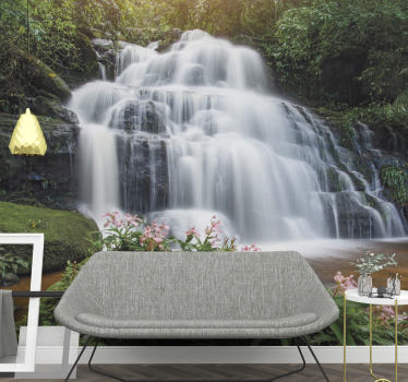 Waterfall and mountain waterfall mural - TenStickers