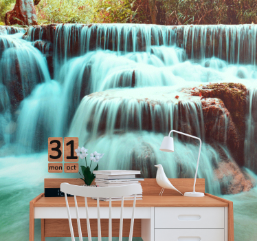 Waterfall mural serene cascade flow - TenStickers