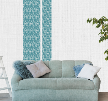 Wavy blue pattern texture wall mural - TenStickers