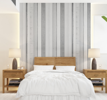 White aged slats wood effect wall art mural - TenStickers