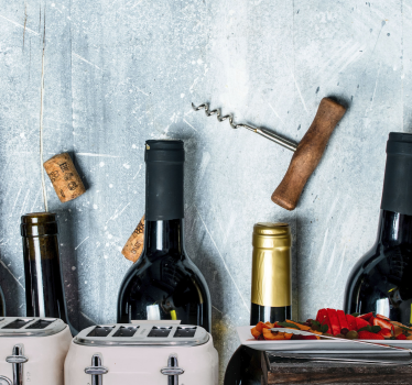 Wine bottles with cork kitchen murals - TenStickers