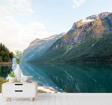 Wood landscape in the lake landscape wall mural - TenStickers
