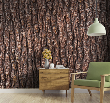 Wood texture of tree bark wood mural - TenStickers