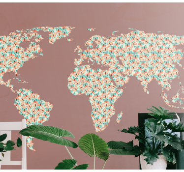 World map wall mural world map pattern - TenStickers