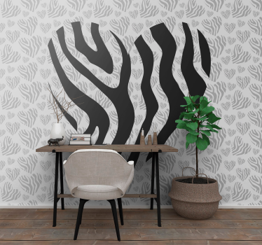 Zebra animal print heart love wall mural - TenStickers