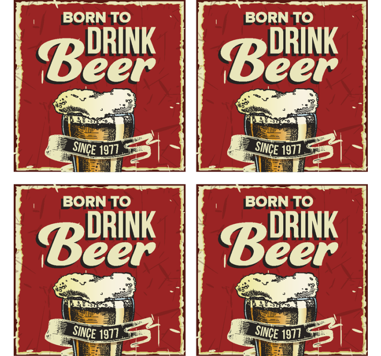 Personalized Born to drink beer coaster - TenStickers