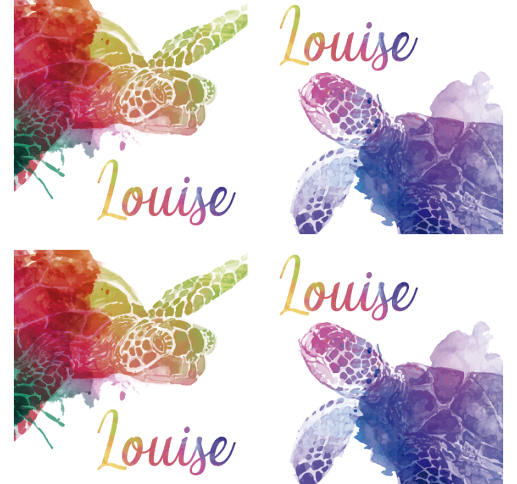 Colourful Turtle Coaster with Name - TenStickers