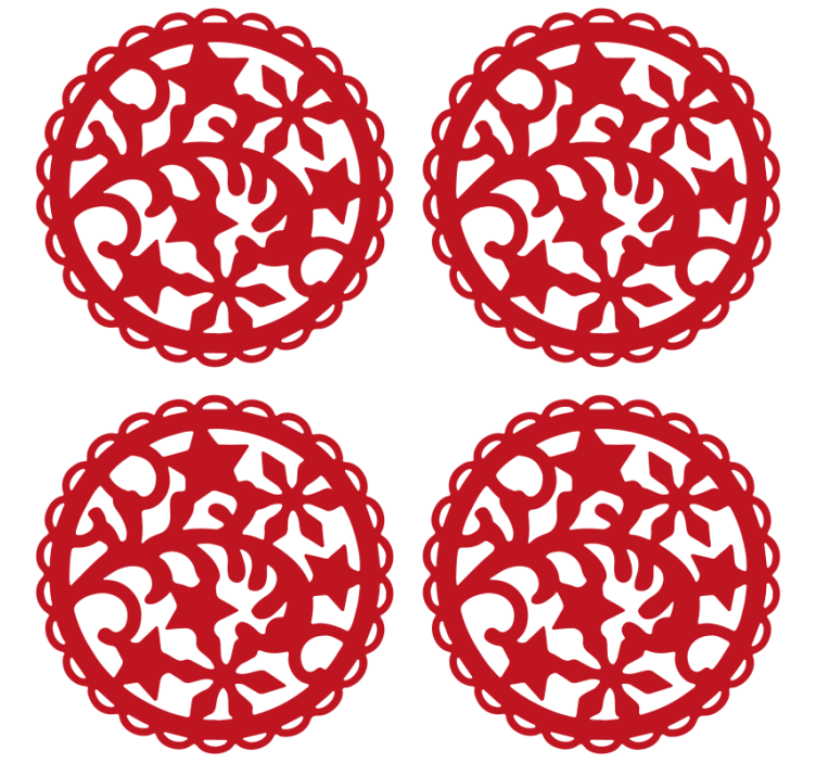 Christmas snowflake vintage coaster - TenStickers