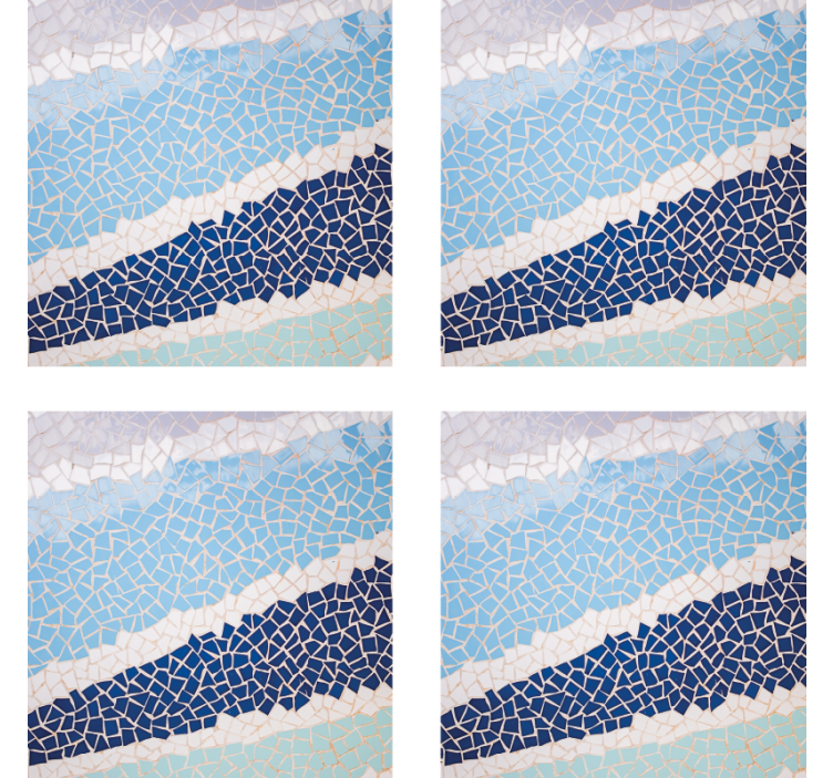 blue mosaic tiles tile coasters - TenStickers