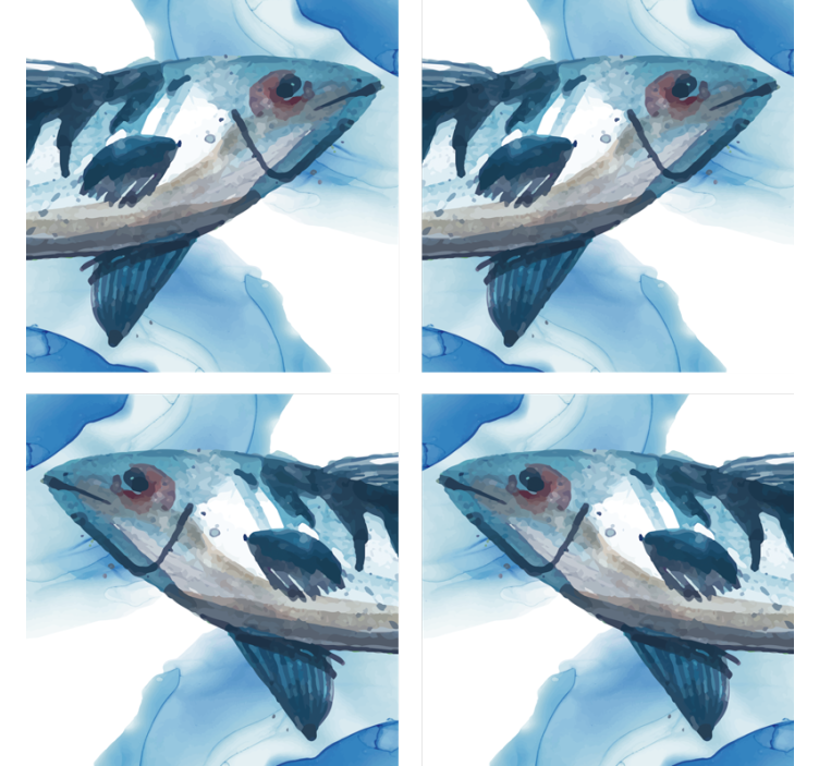 Geek coasters watercolor fish design - TenStickers