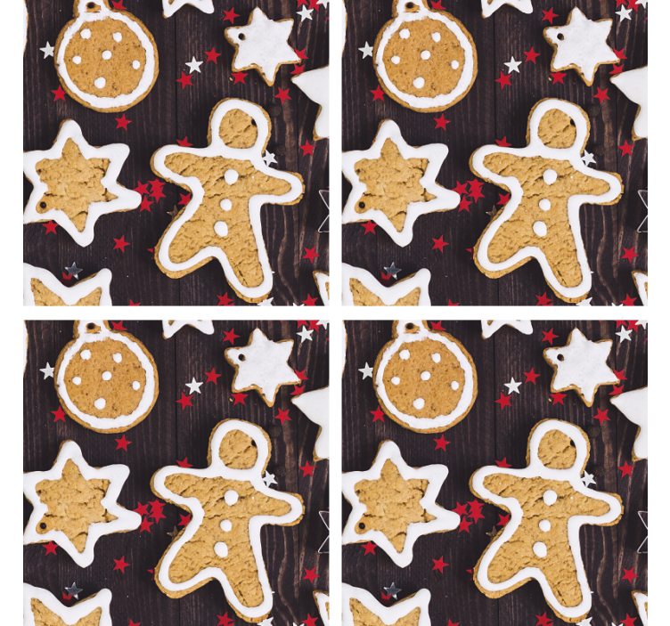 Christmas coasters gingerbread cookies holiday design - TenStickers