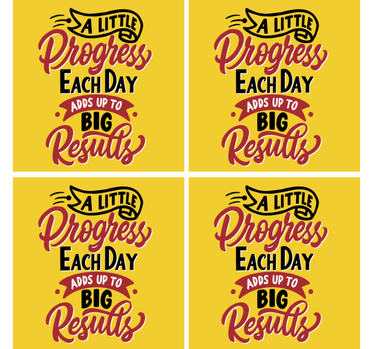 Text coasters with inspirational quote design - TenStickers