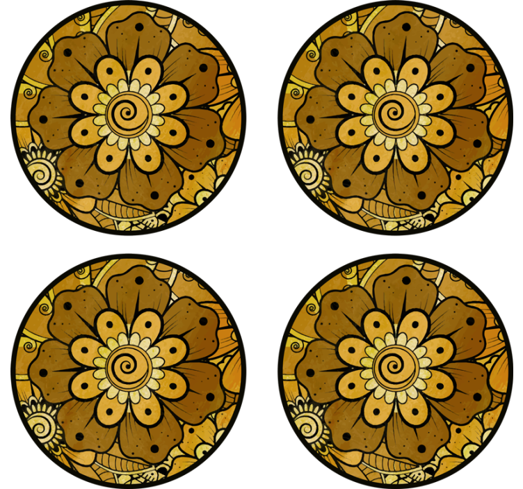 Paisley Indian style  drink coaster - TenStickers