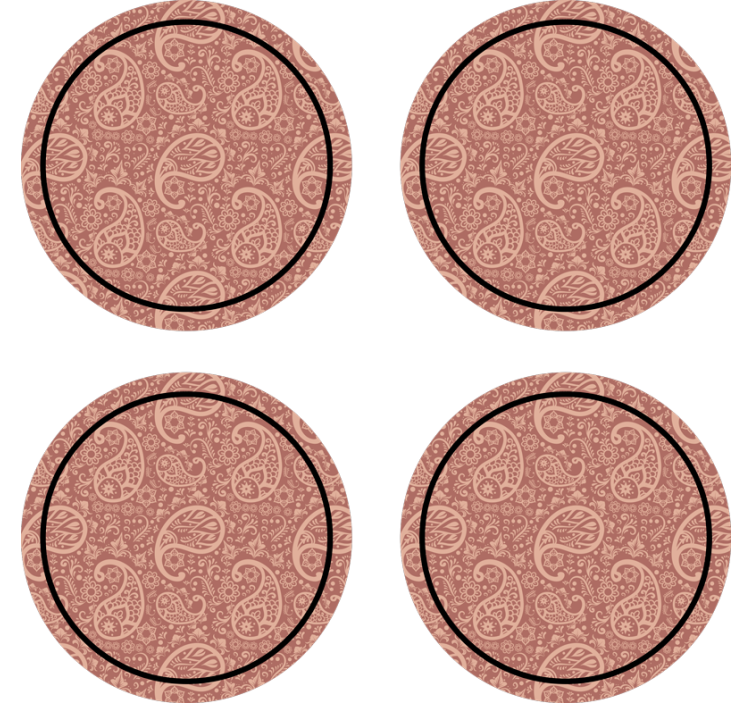 Paisley pattern drink coaster - TenStickers