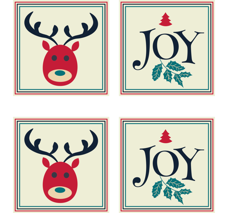 Joy and Reindeer drink coaster - TenStickers