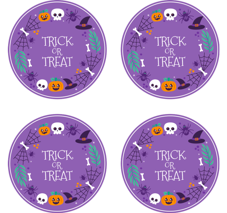 Halloween coasters with spooky themed designs - TenStickers