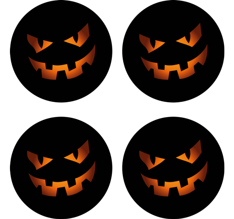Halloween coasters pumpkin face set - TenStickers
