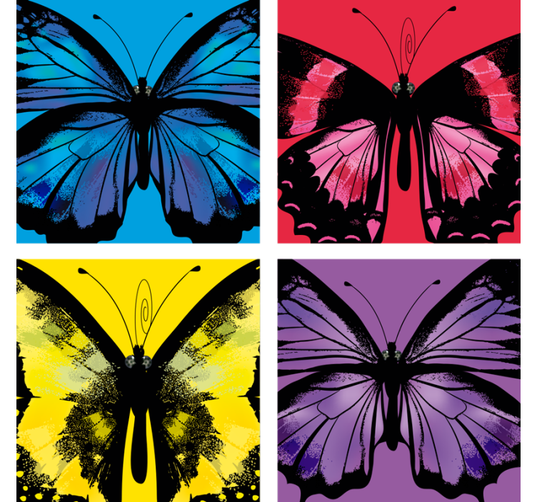 Beautiful and Colorful butterfly coaster - TenStickers