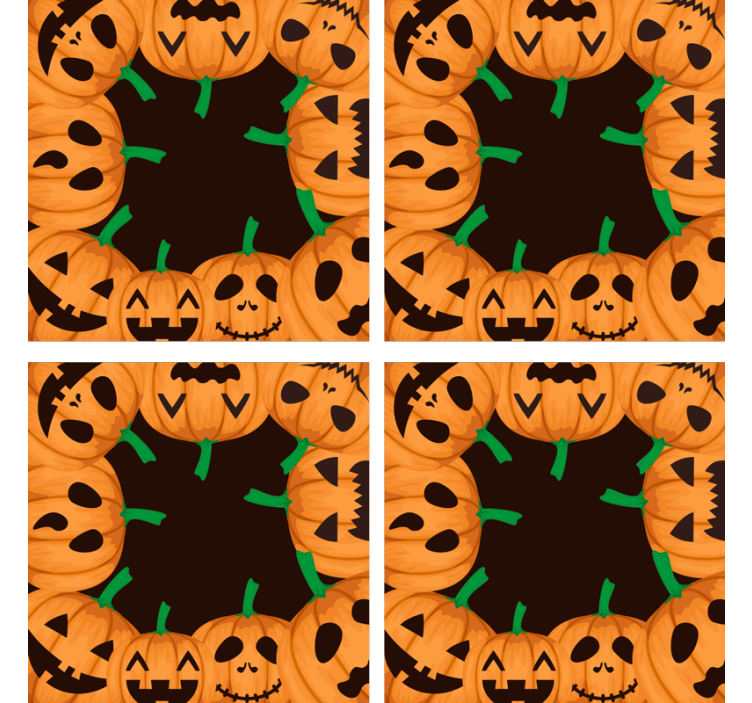 Halloween coasters with smiling pumpkin faces - TenStickers
