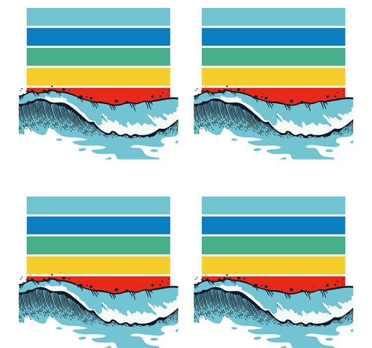Retro waves 70 s coasters - TenStickers