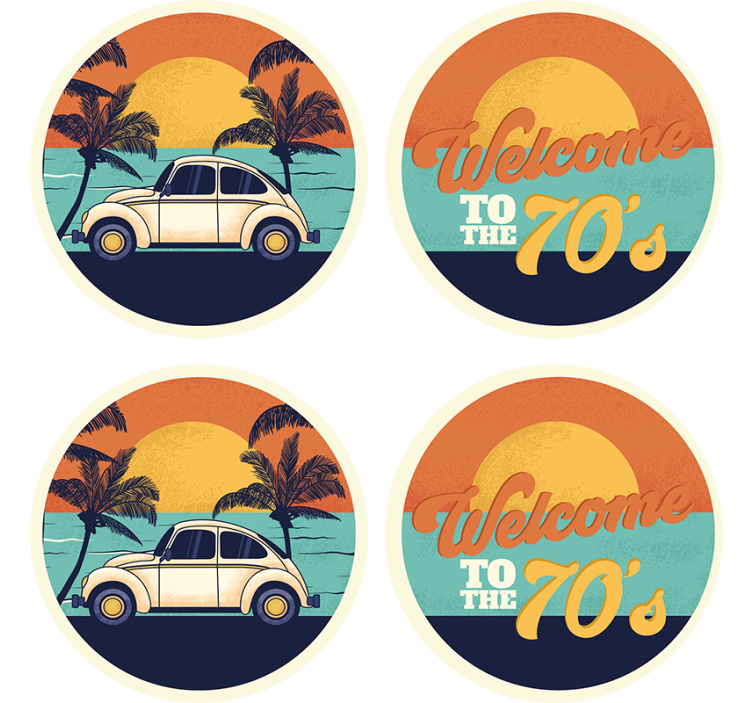 Welcome to 70's vintage coaster - TenStickers