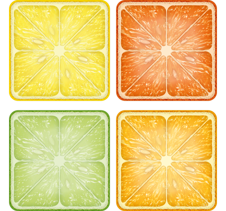 Cool Colourful citrus coaster - TenStickers