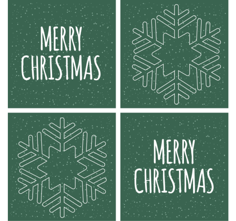 Christmas coasters with festive snowflake design - TenStickers