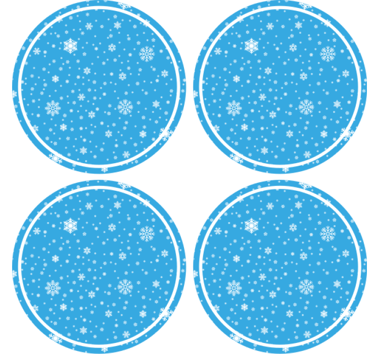 Christmas coasters snowflake pattern round - TenStickers