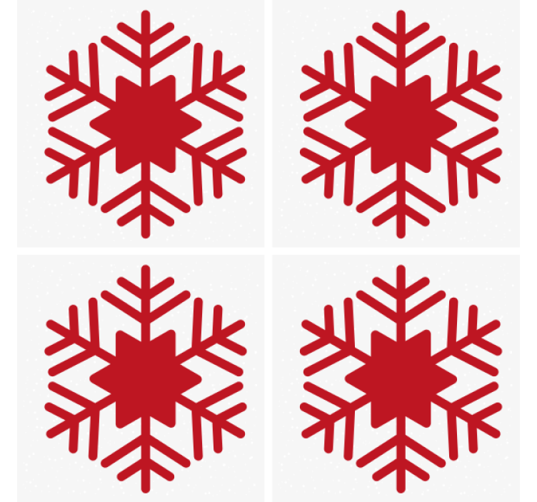 Christmas coasters red snowflake design - TenStickers
