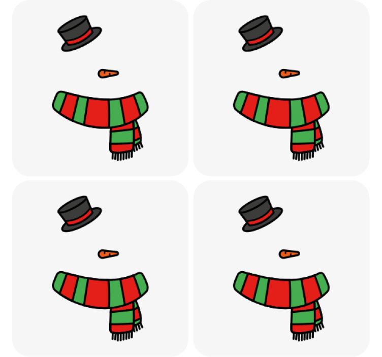 Christmas coasters snowman decor set - TenStickers
