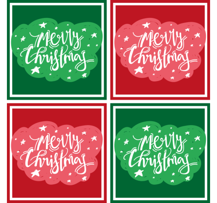 Christmas coasters with joyful holiday fonts - TenStickers