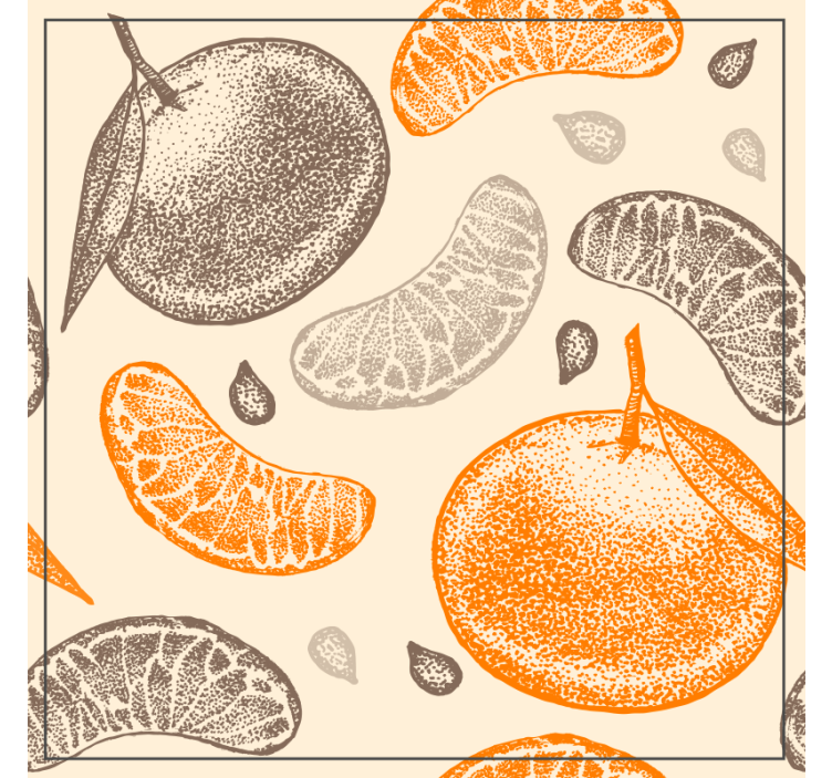 Citrus fruit pattern coasters - TenStickers