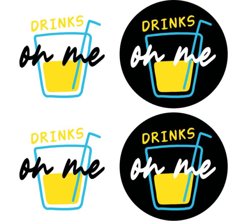 Drinks on me text coasters - TenStickers